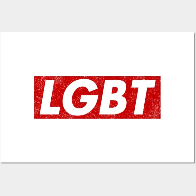 LGBT box logo red distressed Wall Art by PaletteDesigns